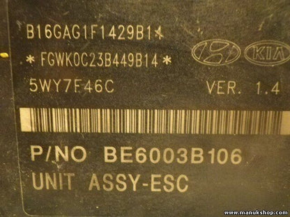 Unidad hidráulica del ABS Hyundai ix35 1.7 BE6003B106 5WY7F46C 589202Y350