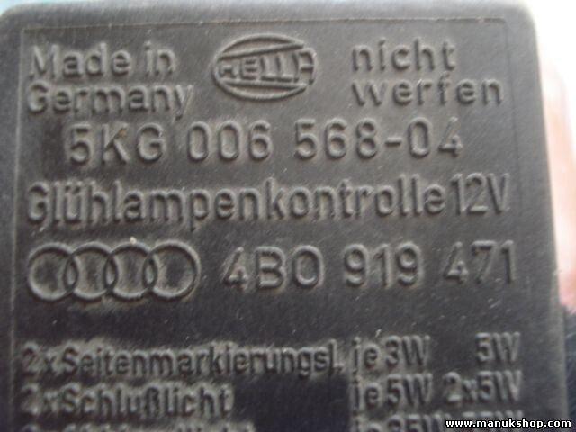 Luz de freno del relé de control Audi A3 A4 A6 4B0919471 4B0 919 471 5KG00656804