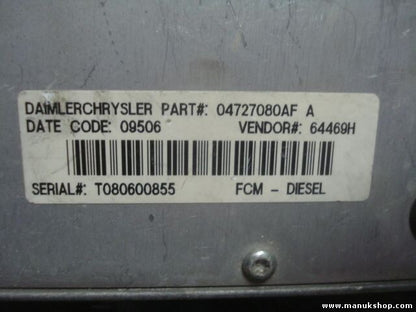 Control de la bomba de motor diesel Chrysler Voyager 04727080AF A 04727080