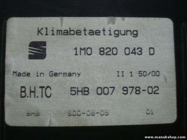 A/C System VW Volkswagen 1M0820043D 1MO820043D 5HB00797802 5HB 007 978-02