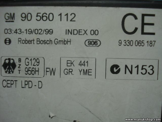 Unidad de control de la puerta Opel Astra 90560112 R.BOSCH 9330065187 INDEX 00