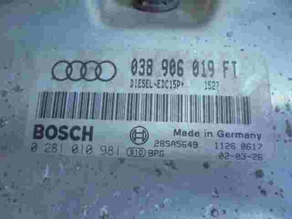 Centralita Audi A3 1.9TDI 038906019FT DIESEL EDC15P 1527 BOSCH 02810981