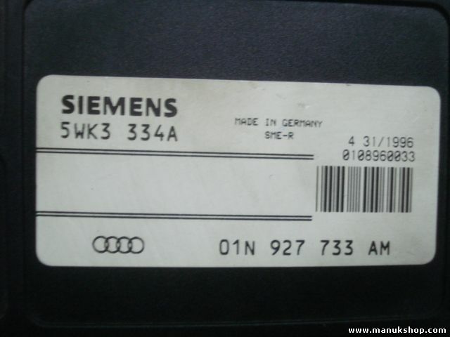Controller di trasmissione Audi A4 01N927733AM SIEMENS 5WK3334A 0108960033