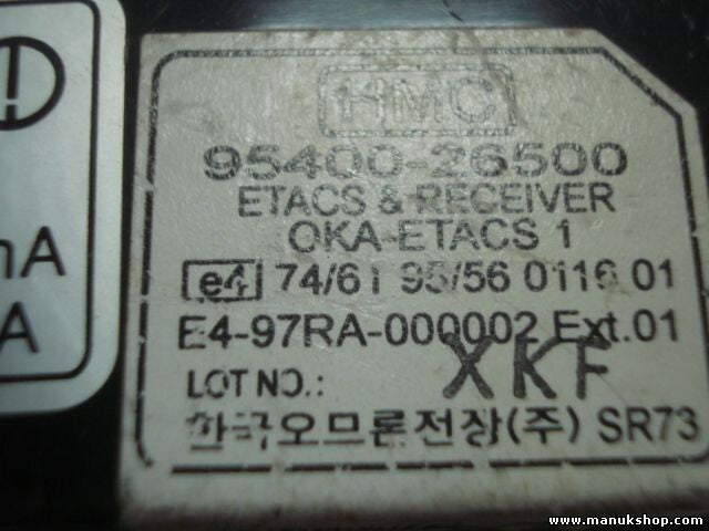 Control de la unidad de alarma inmovilizador módulo Hyundai 9540026500