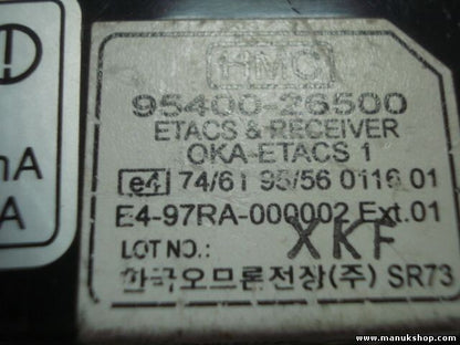 Control de la unidad de alarma inmovilizador módulo Hyundai 9540026500