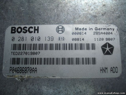 Centralita del motor Chrysler P04686870AA 04686870AA BOSCH 0281010139