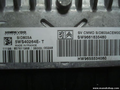 Centralita del motor Citroen Peugeot 407 5WS40264ET 5WS40264E-T SID803ACEM00