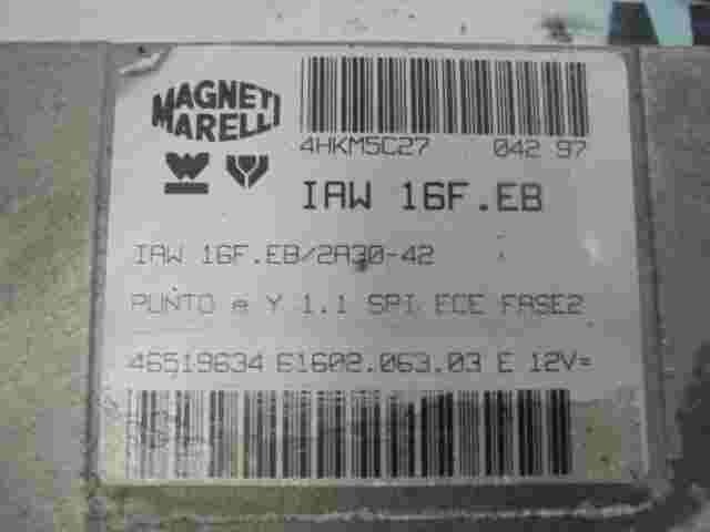 Centralita Fiat Punto 1.1 (176) 46519634 IAW16FEB IAW16FEB2A3042 6160206303E