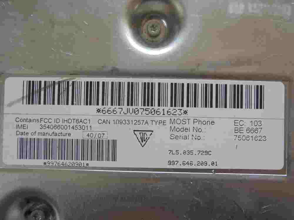 Centralita Bluetooth Teléfono Cayenne Audi Q7 Touareg 7L5035729C 99764620901 