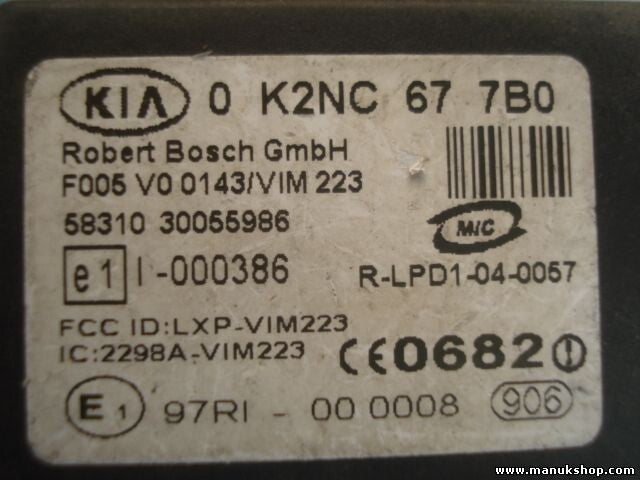 Control de la unidad de alarma inmovilizador módulo Kia Sorento 0K2NC677B0