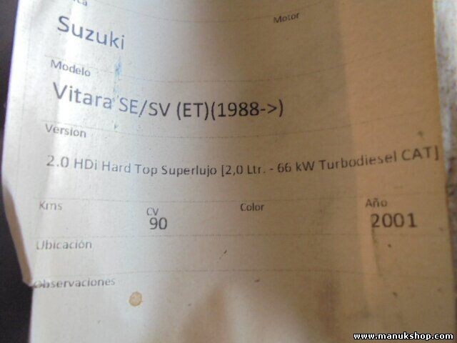 Radiador de agua Suzuki Vitara 2.0 5020302