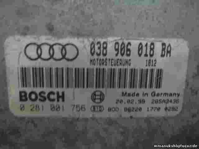 Centralita Audi A3 1.9 1996-2003 038906018BA 038 906 018 BA BOSCH 0281001756