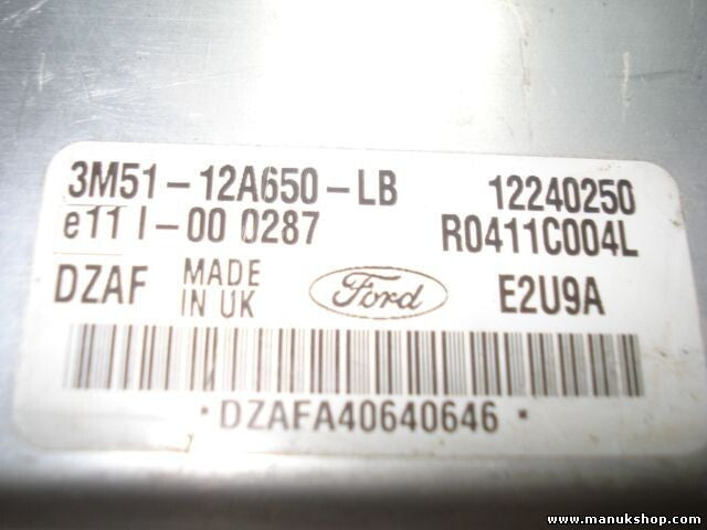 Centralita del motor Ford R0411C004L DZAF E2U9A 3M51 12A650 LB 3M5112A650LB