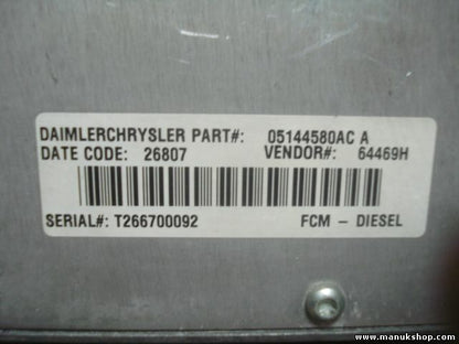 Controller di trasmissione Jeep Grand Cherokee Chrysler T266700092 05144580ACA