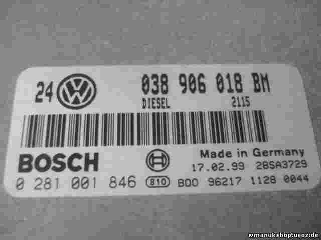 Centralita VW Volkswagen Golf 4 038906018BM 28SA3729 BOSCH 0281001846