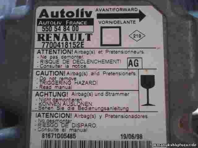 Airbag Centralita  Renault Megane I (AG) 7700418152E 550548400