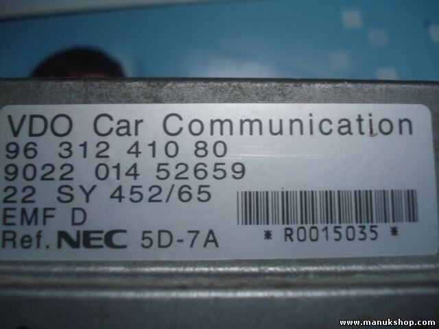 Navegación de la pantalla Peugeot 607 TOSHIBA 0102655 TFD50W41A 9631241080