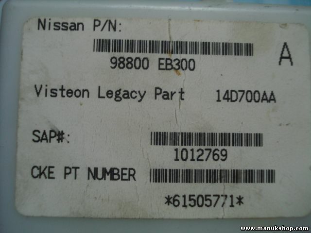 Módulo de control de la carrocería Pathfinder (R51) 98800EB300 14D700AA 61505771