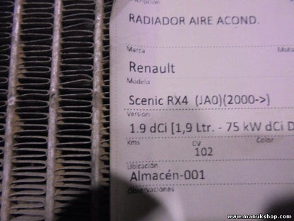 Condensador radiador aire acondicionado Renault 7700434383 MAQ05 710110201F02