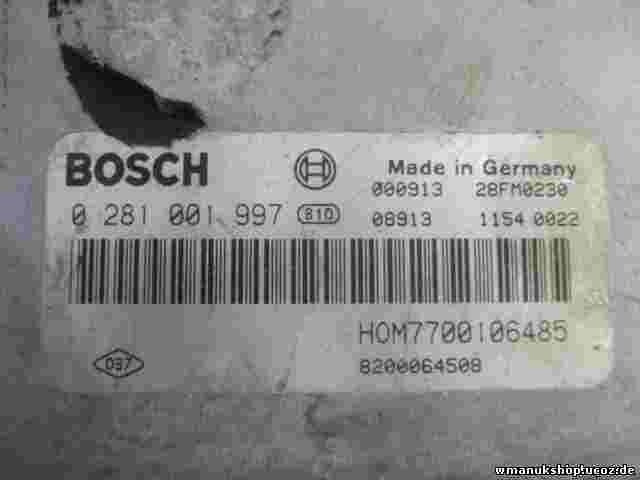 Centralita Renault Laguna 1.9 HOM7700104685 8200064508 BOSCH 0281001997