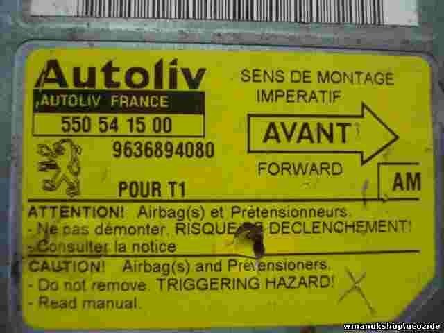 Sensor de impacto de airbag Peugeot 206 T1 (AM) 9636894080 550541500
