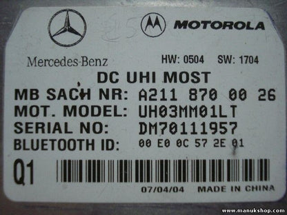 Centralita Bluetooth Teléfono Mercedes-Benz W169 SACH Motorola A2118700026