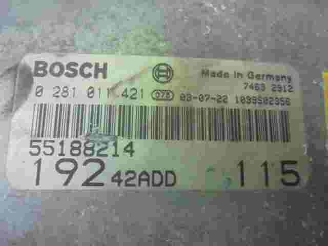 Centralita FIAT STILO 55188214 19242ADD115 1099S02356 BOSCH 0281011421