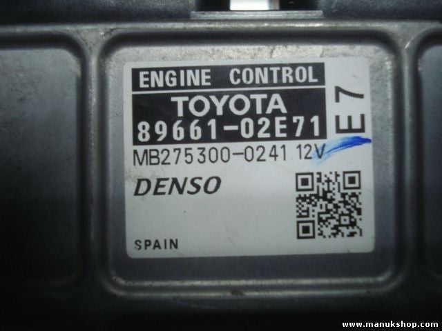 Centralita del motor Toyota Auris 12V DENSO 8966102E71 89661 02E71 MB2753000241
