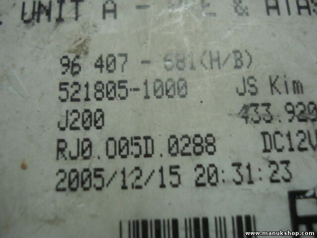 Módulo de control de la carrocería Chevrolet Lacetti Nubira 96407681 5218051000