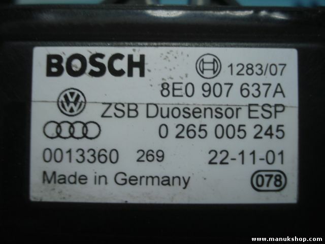 Sensore ammiccato Audi A4 B6 8E VW Passat 3BG 8E0 907 637 A 8E0907637A 026500...