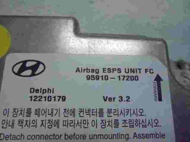 Sensor de impacto de airbag Hyundai Matrix FC 9591017200 DELPHI 12210179 Ver 3.2