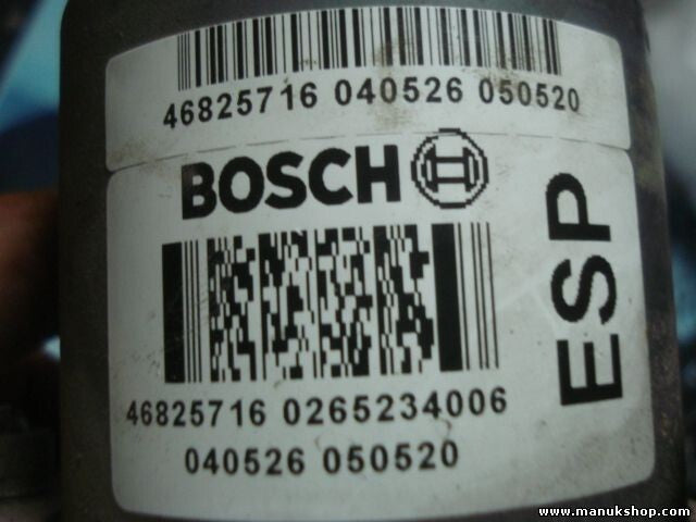 Unidad hidráulica del ABS Fiat Punto 188 1.9 2003 46825746 46825716 0265234006