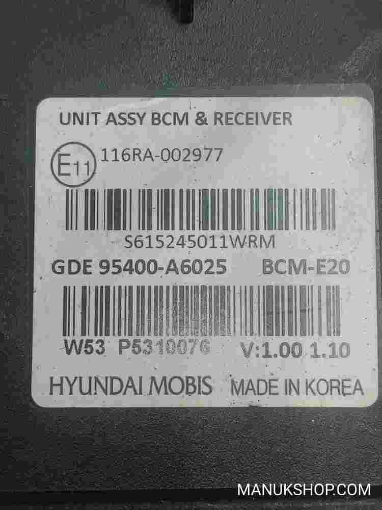 Controlador Confort Kia Ceed Hyundai i30 BCM-E20 116RA002977 95400A6025