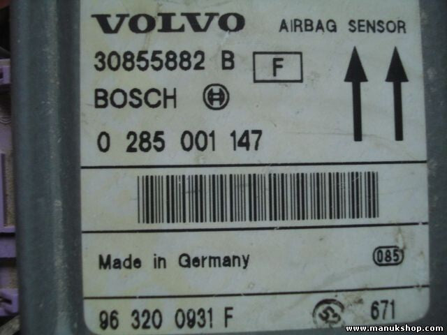 Sensor de impacto de airbag Volvo  30855882B BOSCH 0 285 001 147 963200931F