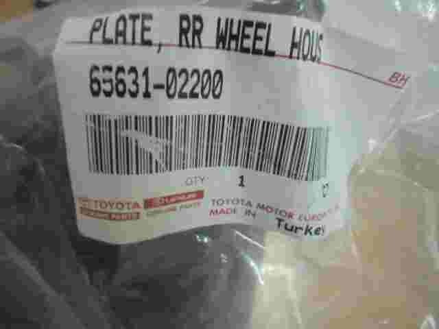 Plate Rear Wheel House Front Right RH Toyota Auris E180 6563102200 65631-02200