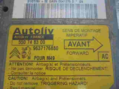 Sensor de impacto de airbag Peugeot Citroen Berlingo ( AC ) 9637176880 550748300
