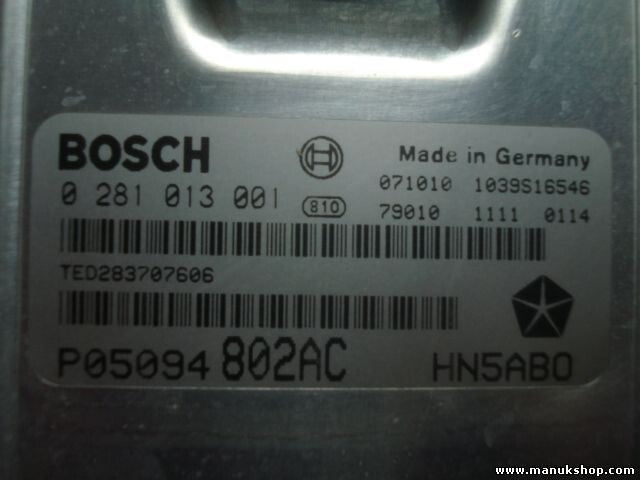 Centralita del motor Chrysler Voyager IV (2007) EDC15 P05094802AC 0281013001