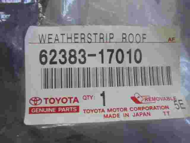 Weatherstrip Roof Side Rail Rear Rh  Toyota MR2 6238317010 62383-17010