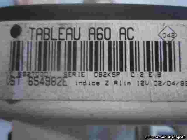 Control de la calefacción Renault Clio A60 AC VST 654982E 69270001 691QNQ