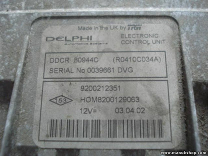 Centralina / Renault Cilo DELPHI 8200212351 HOM8200129063 8200129063 R0410C034A