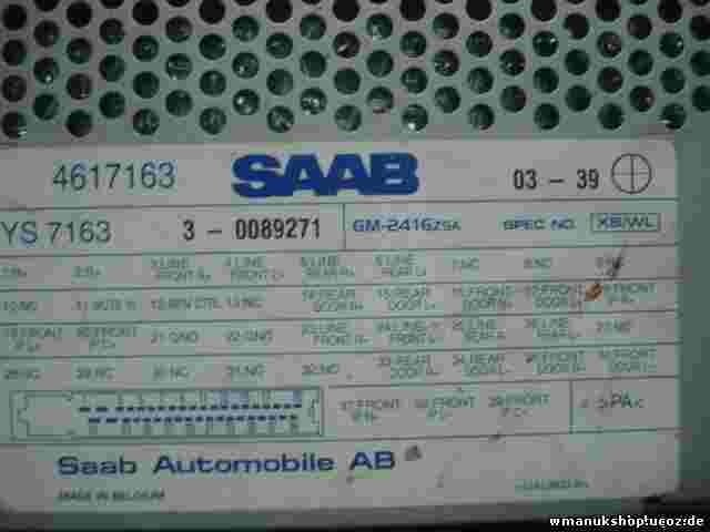 Amplificador Saab 9-5 4617163 YS7163 30089271 3 0089271 GM 2416Z5A