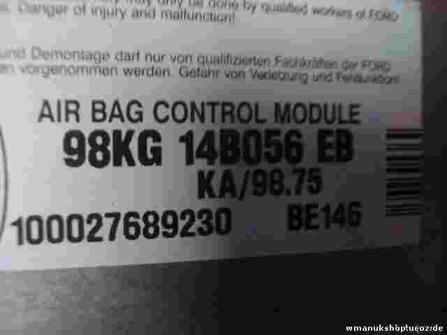 Sensore di impatto airbag Ford 98KG14B056EB KA/98.75 100111899231 BE146