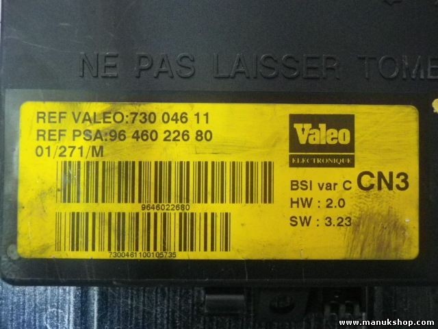 BSI Caja de fusibles Citroen CN3 HW 2.0 3.23 9646022680 96 460 226 80 73004611