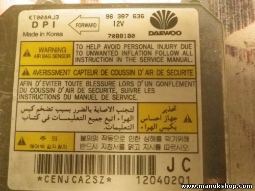 Airbag Centralita Daewoo Lanos KT008AJ3 96387636JC 96387636 JC 5WK4 3063