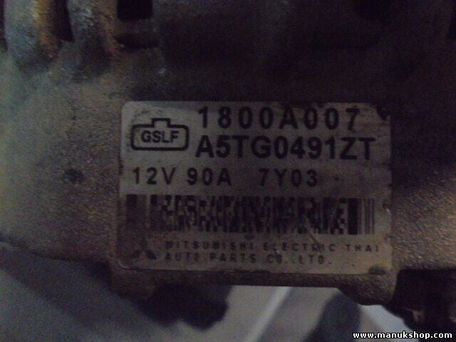 Alternador Mitsubishi L200 2.5 DI-D 4WD 1800A007 A5TG0491ZT 930908 A005TG0491