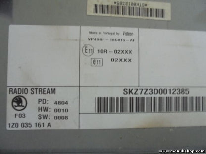 Radio Skoda 1Z0035161A VP4SBF18C815AF 1Z0 035 161 A VP4SBF 18C815 AF 1ZO035161