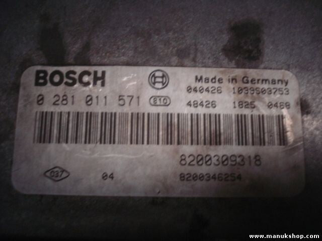 Centralita del motor Renault BOSCH 0281011571 8200309318 8200346254 1039S03753