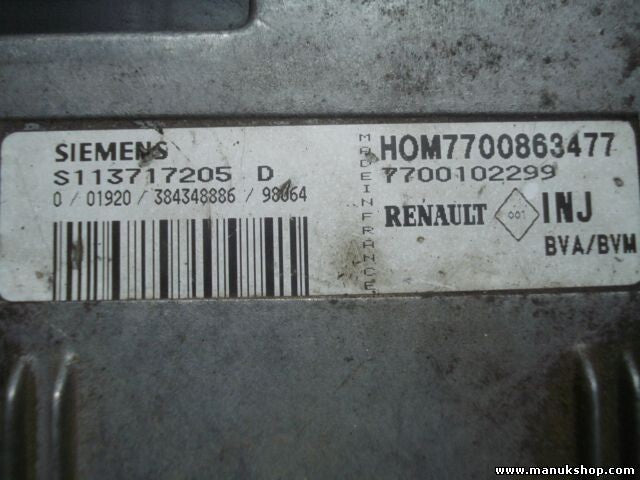 Centralita del motor Renault Laguna HOM7700863477 7700102299 S113717205D