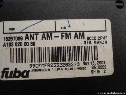 Amplificador de antena Mercedes-Benz ML 270 CDI A 163 820 00 89 A1638200089