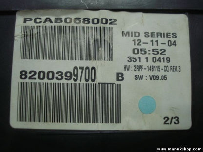 Cuadro de instrumentos Renault Megane VISTEON 8200399700B 2RPF-14B115-CQ